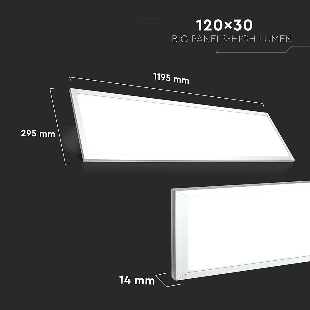29W Panel LED 1200x300mm / Barwa:3000K / HIGH LUMEN / Opakowanie: 6szt.