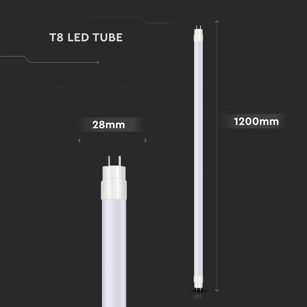 18W Świetlówki LED PLASTIK T8 120cm / Barwa:3000K / Trzonek:G13