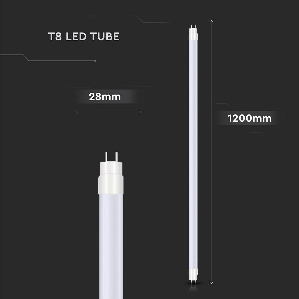 18W Świetlówki LED PLASTIK T8 120cm / Barwa:6500K / Trzonek:G13
