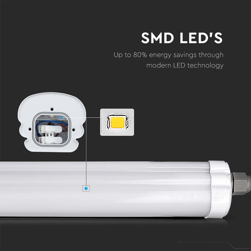 48W Oprawa hermetyczna LED Seria-G / 150cm / Barwa:4000K / IP65 / Skuteczność: 120lm/W