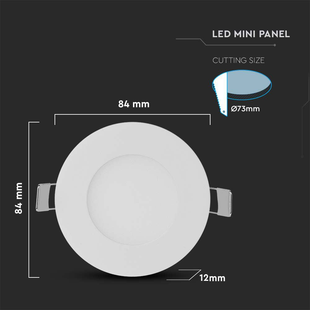 3W Panel LED / Barwa:4000K / Okrągła