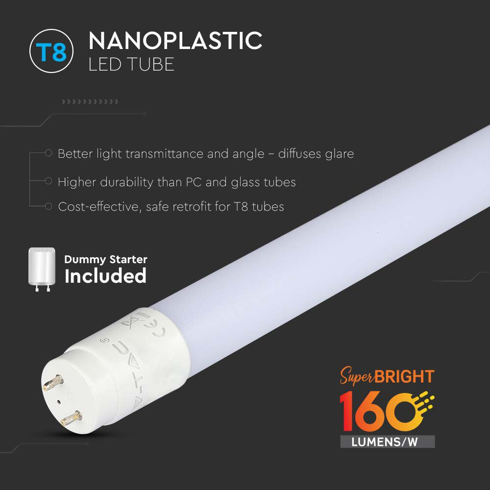 12W Świetlówki LED T8 120cm / Barwa:6500K / Trzonek:G13 / Skuteczność 160lm/W