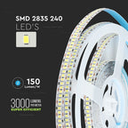 240 Taśma LED / Barwa:6000K / HIGH LUMEN / IP20 / Rolka:5m