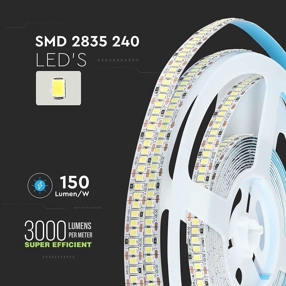 240 Taśma LED / Barwa:3000K / HIGH LUMEN / IP20 / Rolka:5m