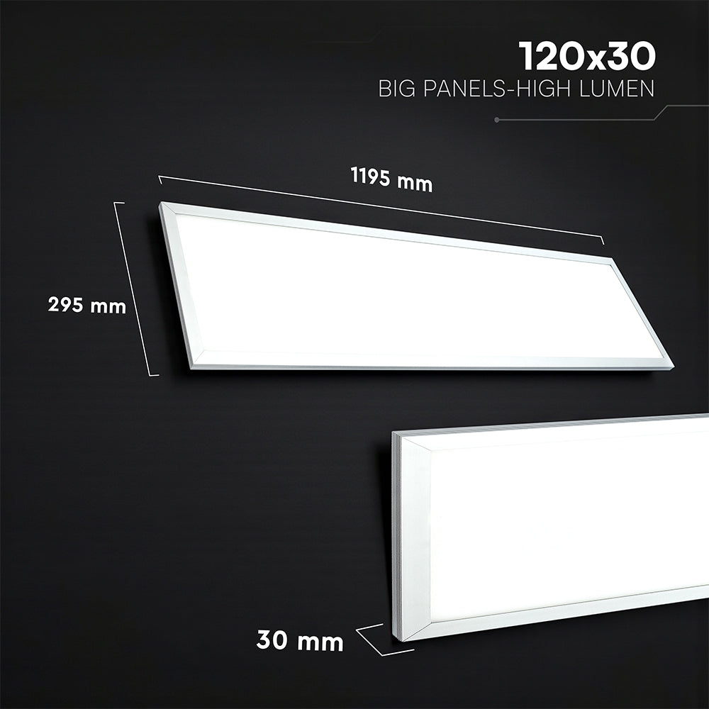 40W Panel LED 1200x300mm / 2w1 / Chip CREE / Skuteczność 110lm/W / Barwa: 4000K / 6 Lat gwarancji / Opakowanie: 6szt.