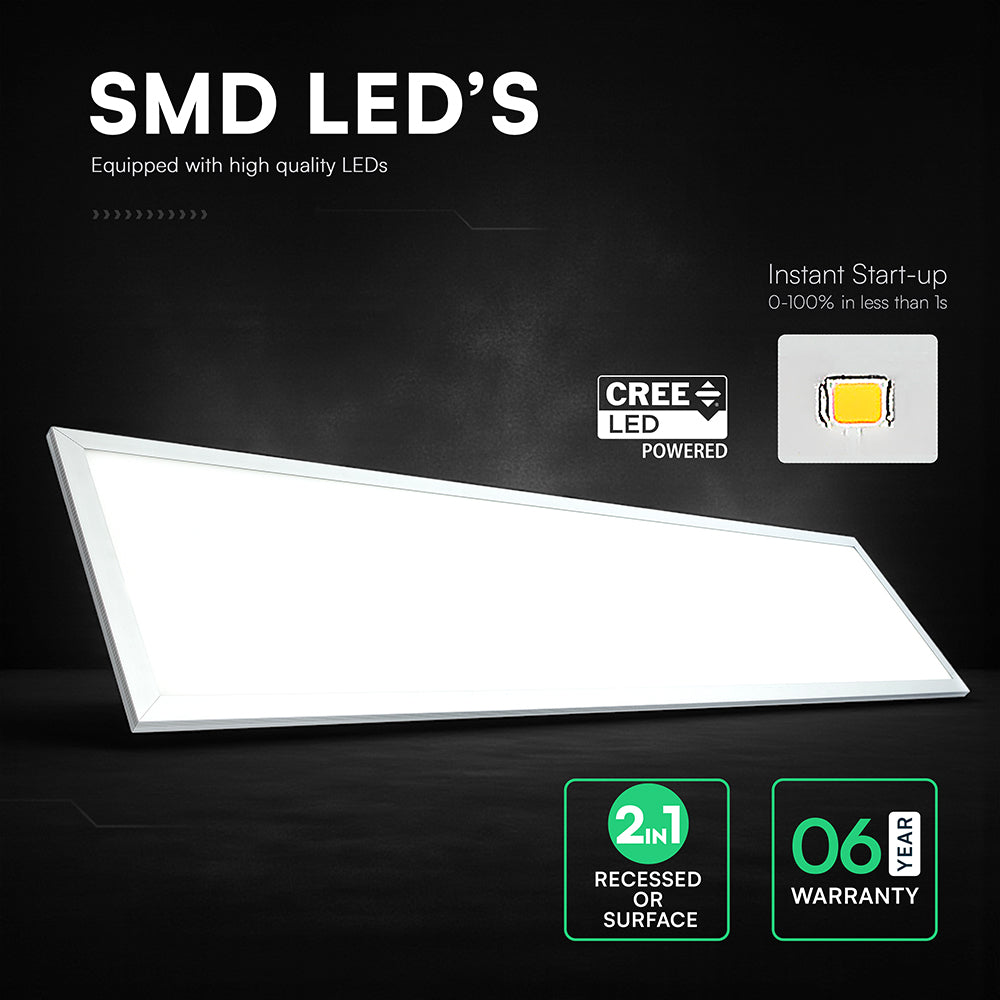 40W Panel LED 1200x300mm / 2w1 / Chip CREE / Skuteczność 110lm/W / Barwa: 4000K / 6 Lat gwarancji / Opakowanie: 6szt.