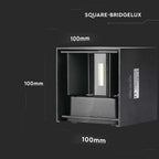5W Kinkiet kwadrat LED / CHIP BRIDGELUX / Barwa:3000K / Czarny
