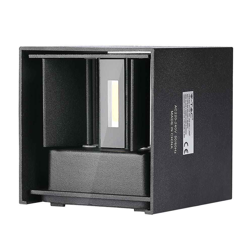 5W Kinkiet kwadrat LED / CHIP BRIDGELUX / Barwa:3000K / Czarny