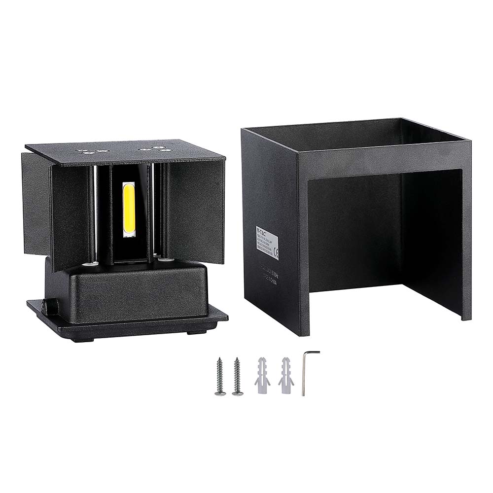 5W Kinkiet kwadrat LED / CHIP BRIDGELUX / Barwa:3000K / Czarny
