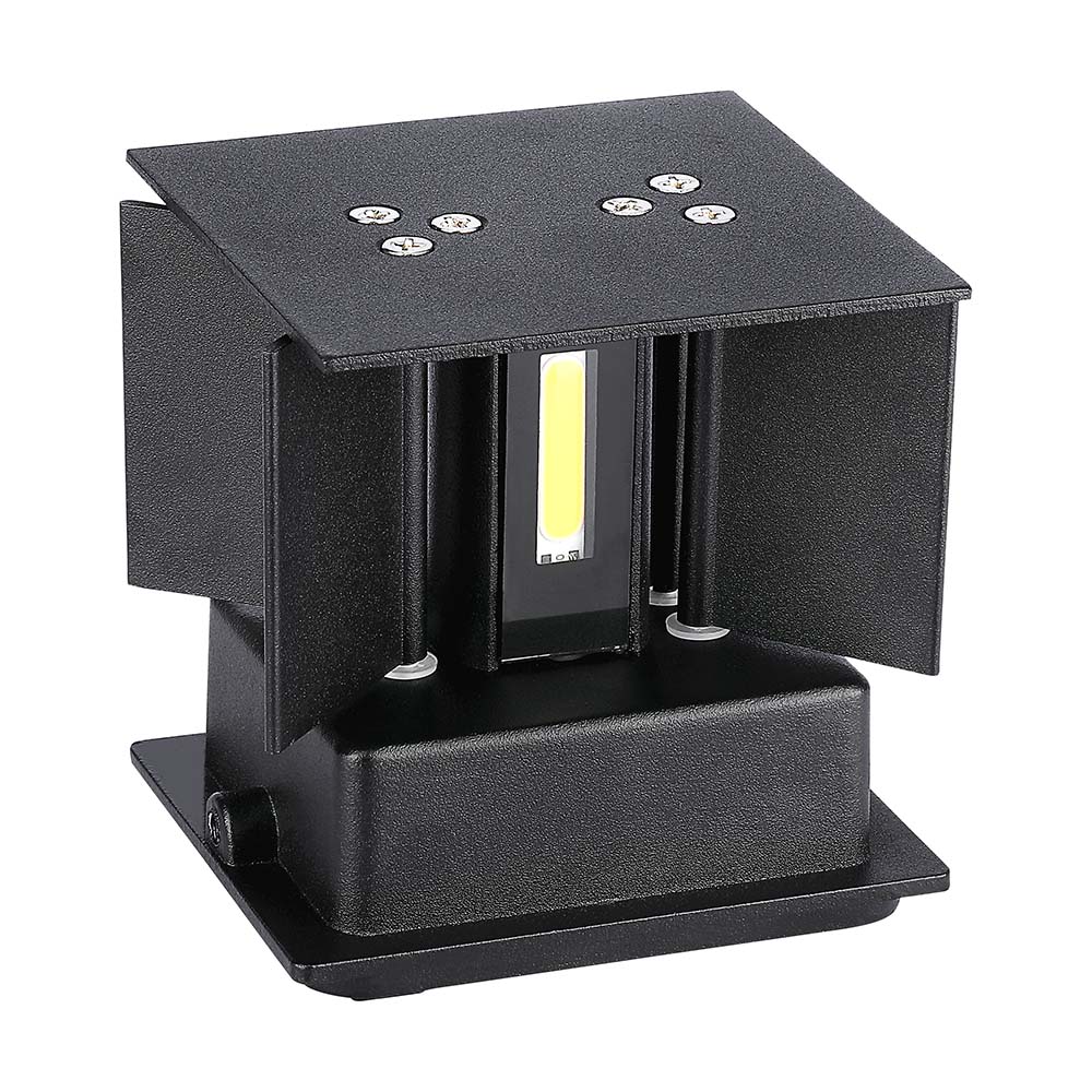 5W Kinkiet kwadrat LED / CHIP BRIDGELUX / Barwa:3000K / Czarny