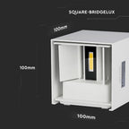 5W Kinkiet kwadrat LED / CHIP BRIDGELUX / Barwa:3000K / Biały