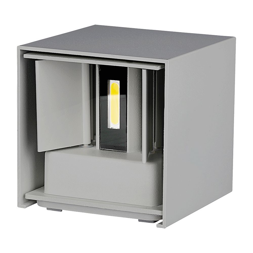 5W Kinkiet kwadrat LED / CHIP BRIDGELUX / Barwa:3000K / Szary