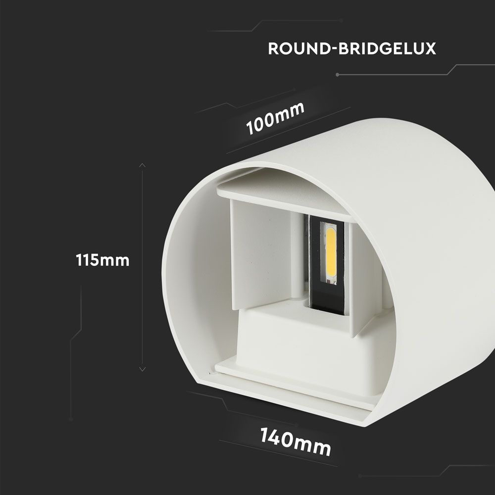 5W Kinkiet walec LED / CHIP BRIDGELUX / Barwa:3000K / Biały