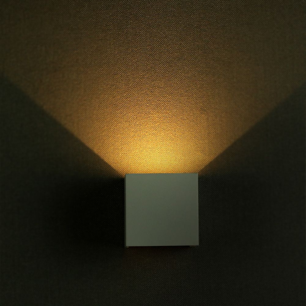 5W Kinkiet kwadrat LED / CHIP BRIDGELUX / Barwa:4000K / Biały