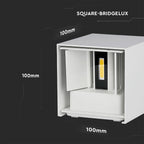 5W Kinkiet kwadrat LED / CHIP BRIDGELUX / Barwa:4000K / Biały