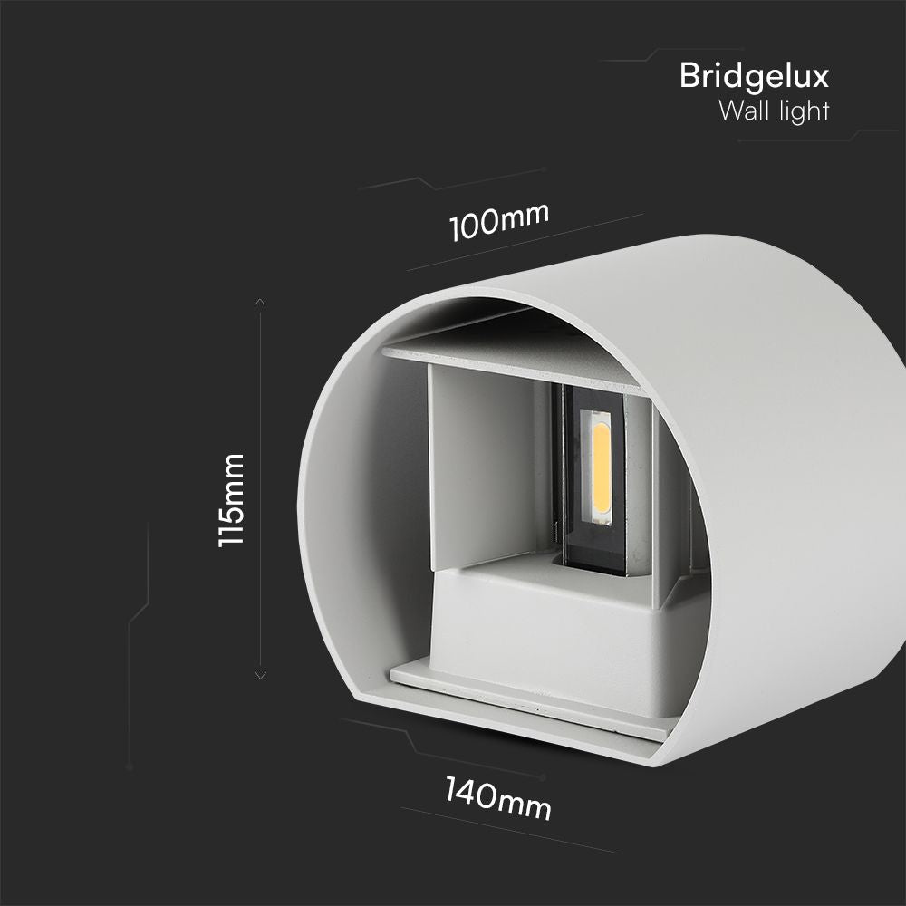 5W Kinkiet walec LED / CHIP BRIDGELUX / Barwa:4000K / Szary