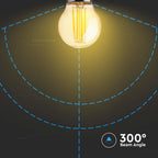 4W G45 Żarówka LED Filament / Klosz Bursztynowy / Barwa:2200K / Trzonek:E27