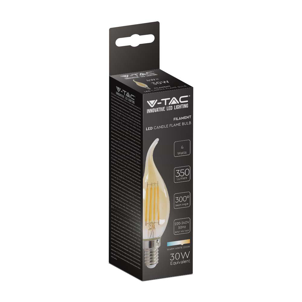 4W C35 Żarówka LED Filament / Klosz: Bursztynowy / Barwa:2200K / Trzonek:E14