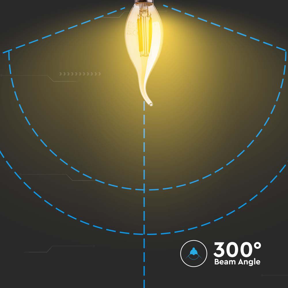4W C35 Żarówka LED Filament / Klosz: Bursztynowy / Barwa:2200K / Trzonek:E14