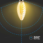 4W C35 Żarówka LED Filament / Klosz: Bursztynowy kręcony / Barwa:2200K / Trzonek:E14
