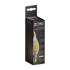 4W C35 Żarówka LED Filament / Klosz: Bursztynowy kręcony płomyk / Barwa:2200K / Trzonek:E14