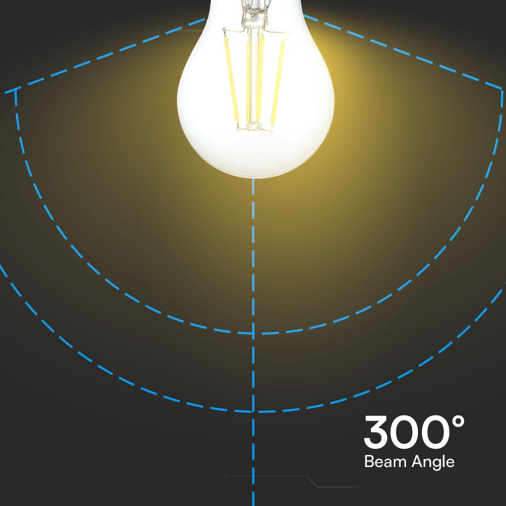 4W A60 Żarówka LED Filament / Barwa: 6500K / Trzonek:E27