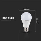 4.8W A60 Żarówka LED sterowana pilotem / Barwa:RGB+2700K / Trzonek:E27