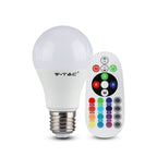 4.8W A60 Żarówka LED sterowana pilotem / Barwa:RGB+2700K / Trzonek:E27