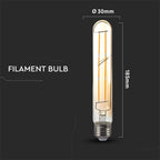6W T30 Żarówka LED Filament / Klosz Bursztynowy / Barwa:2200K / Trzonek:E27
