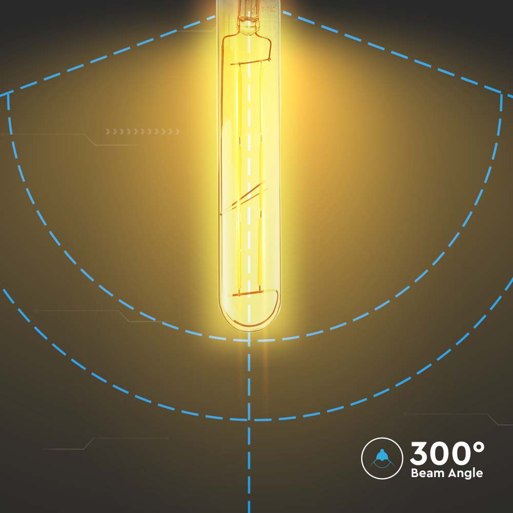 6W T30 Żarówka LED Filament / Klosz Bursztynowy / Barwa:2200K / Trzonek:E27