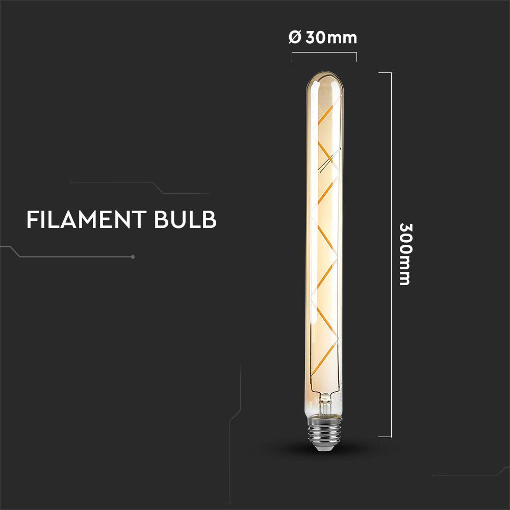 7W T30 Żarówka LED Filament / Klosz Bursztynowy / Barwa:2200K / Trzonek:E27