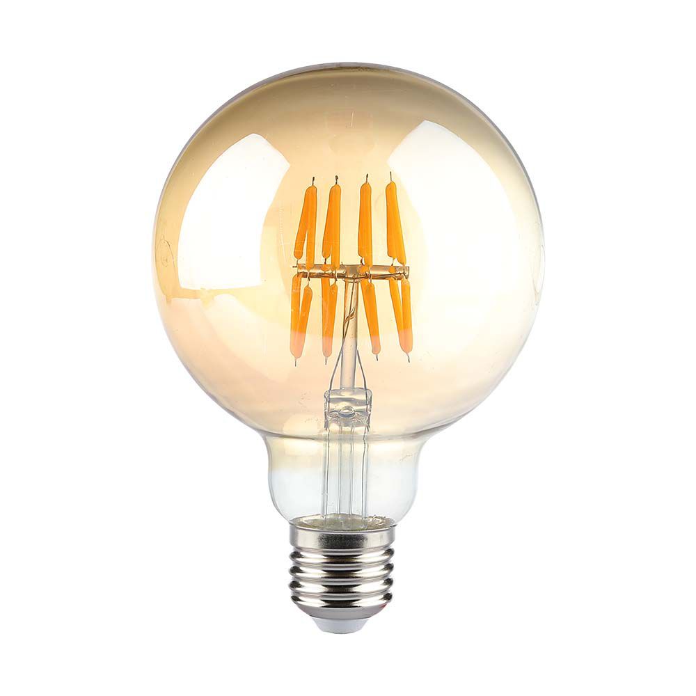 8W G95 Żarówka LED Filament / Klosz Bursztynowy / Barwa:2200K / Trzonek:E27