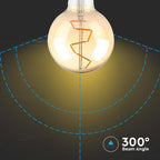 4W G95 Żarówka LED Filament / Klosz Bursztynowy / Barwa:2200K / Trzonek:E27