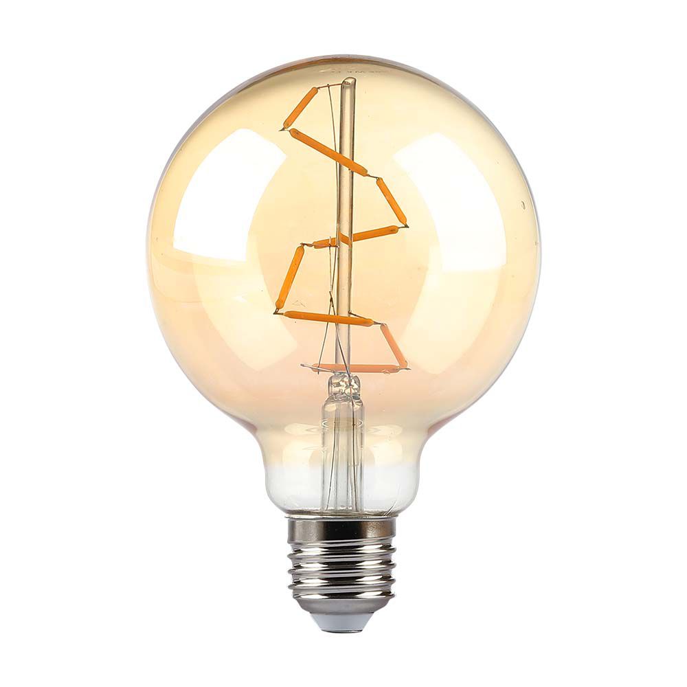 4W G95 Żarówka LED Filament / Klosz Bursztynowy / Barwa:2200K / Trzonek:E27