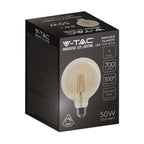 8W G125 Żarówka LED Filament / Klosz Bursztynowy / Ściemniana / Barwa:2200K / Trzonek:E27