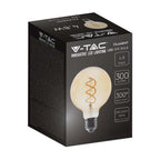 5W G95 Żarówka LED Filament Globe / Barwa:1800K / Klosz: Bursztynowy / Trzonek: E27