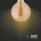 5W G95 Żarówka LED Filament Globe / Barwa:1800K / Klosz: Bursztynowy / Trzonek: E27