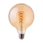5W G95 Żarówka LED Filament Globe / Barwa:1800K / Klosz: Bursztynowy / Trzonek: E27