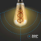 5W ST64 Żarówka LED Filament / Barwa:1800K / Klosz: Bursztynowy / Trzonek: E27