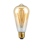 5W ST64 Żarówka LED Filament-Deko / Barwa:1800K / Klosz: Bursztynowy / Trzonek: E27