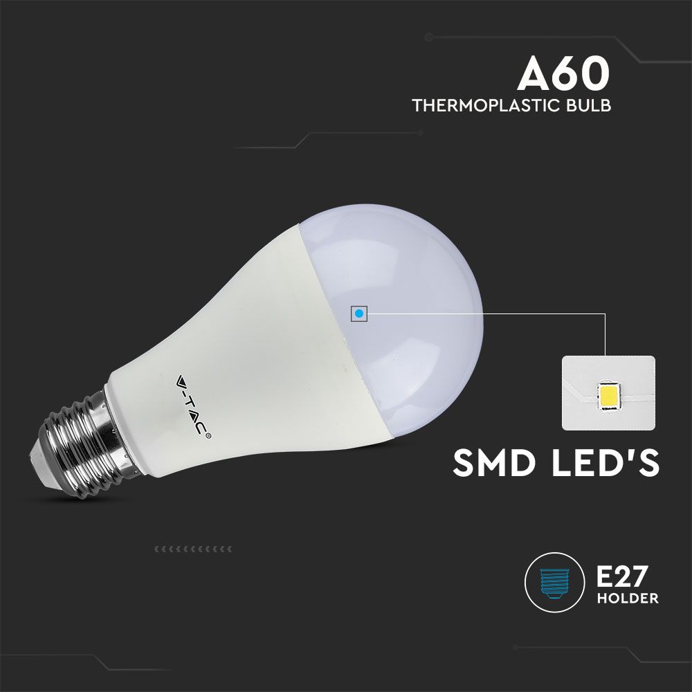 8.5W A60 Żarówka LED / Barwa:3000K / Trzonek:E27 / Opakowanie: 3szt.