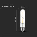 2W T30 Żarówka LED Filament / klosz: Transparentny / Barwa:3000K / Trzonek:E27