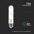 2W T30 Żarówka LED Filament / klosz: Transparentny / Barwa:3000K / Trzonek:E27