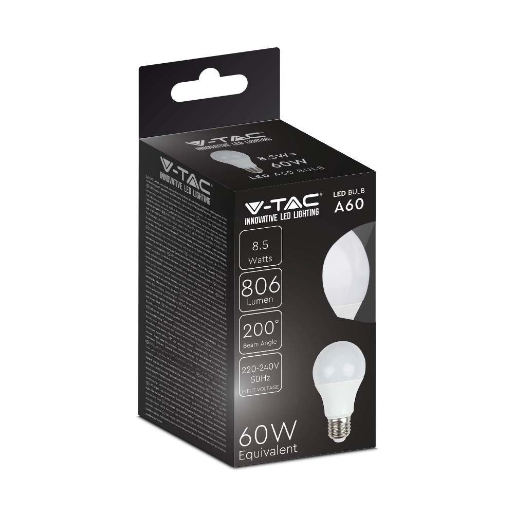 8.5W A60 Żarówka LED / Barwa:6500K / Trzonek:E27