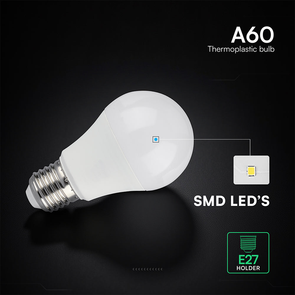 8.5W A60 Żarówka LED / Chip CREE / Barwa:3000K / Trzonek:E27 / 6 Lat gwarancji