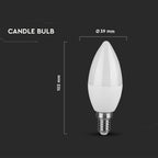 4.5W C35 Żarówka LED / Barwa:4000K / Opakowanie: 3szt. / Trzonek:E14