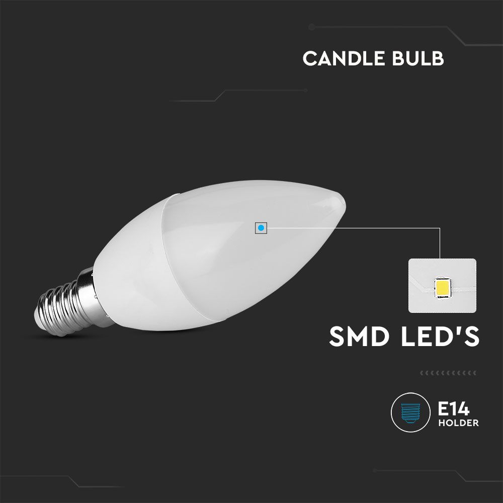 4.5W C35 Żarówka LED / Barwa:4000K / Opakowanie: 3szt. / Trzonek:E14