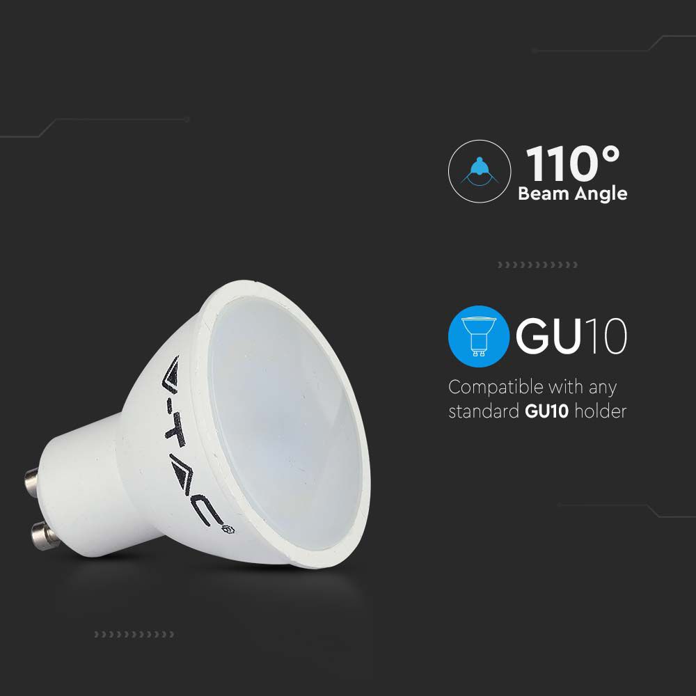 4.5W Żarówka LED / Klosz: Mleczny / Barwa:3000K / Trzonek:GU10 / Opakowanie: 3szt.