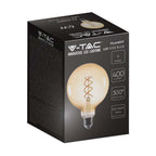 6W G125 Żarówka LED Filament 2xSpieral / Klosz Bursztynowy / Barwa:1800K / Trzonek:E27