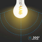4W Żarówka LED Filament - Spiralna / Klosz: Transparentny /Trzonek:E27 / Barwa:3000K